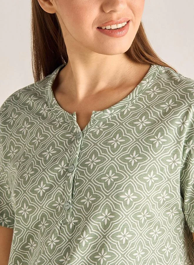 Splash FAV Printed Sleepshirt with Short Sleeves